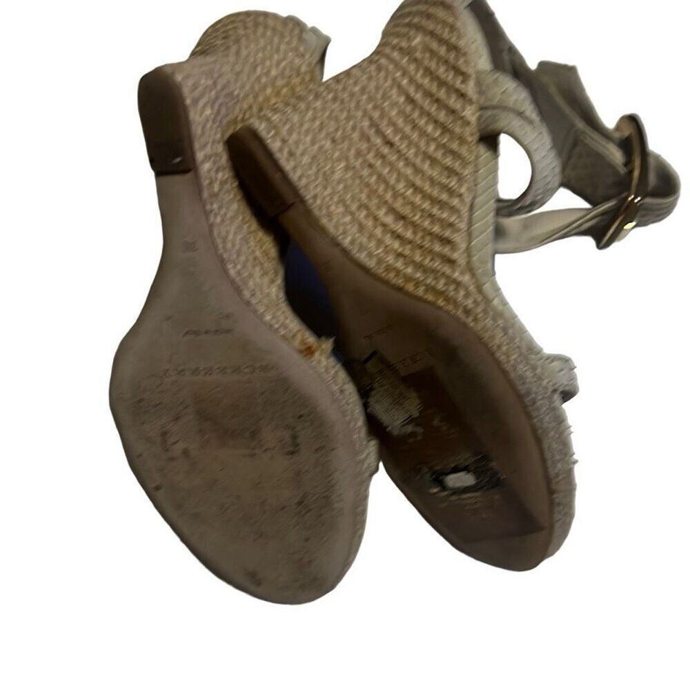 Burberry Womens Beige Tan Leather‎ Snake Embossed Wedge Sandals Size 35 - Picture 3 of 10